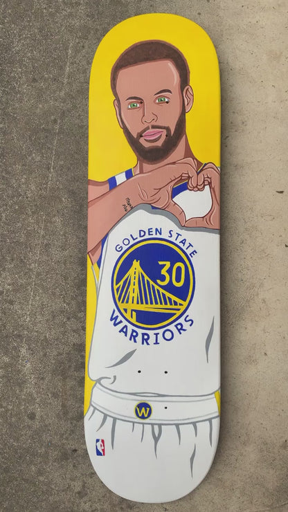 "Steph Curry" Skateboard Painting