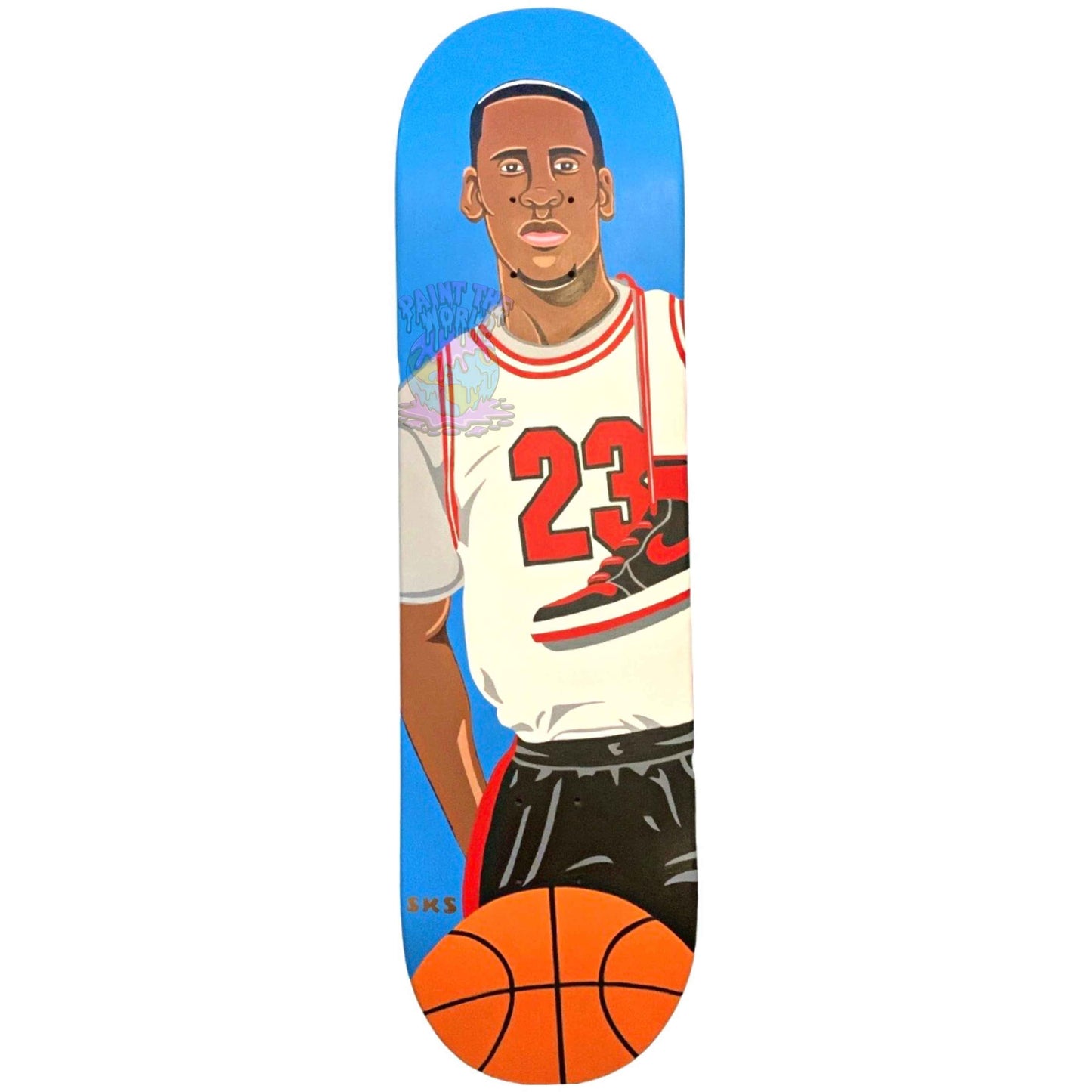 "Young Jumpman" Skateboard Painting